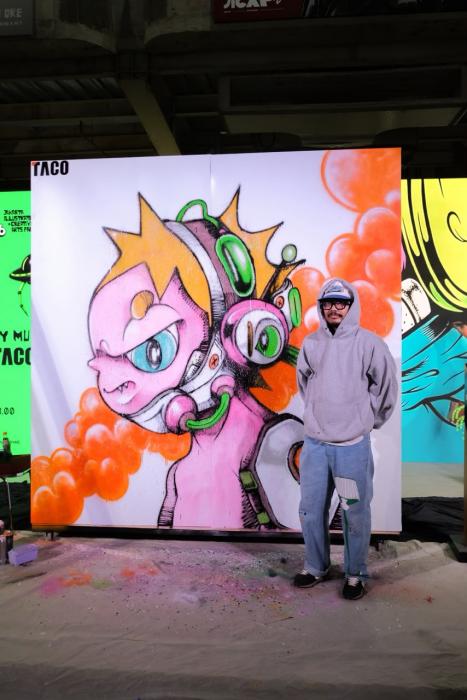 Live Mural Powered by TACO di Jakarta Illustration and Creative Arts Fair (JICAF)(1) TACO Gandeng Palette Studio Olah Sisa Material Jadi Karya Seni